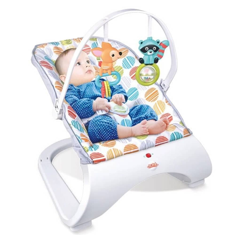 Mecedora Para Bebes Portable con Movimiento y Sonido Blanca
