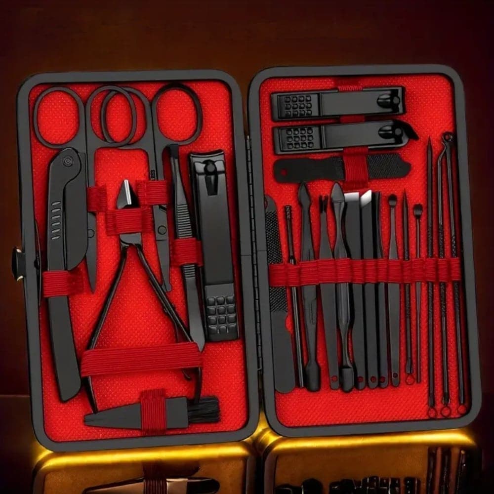 Kit Cortauñas Alicate Estuche Viaje Pedicura Manicura 24 Piezas