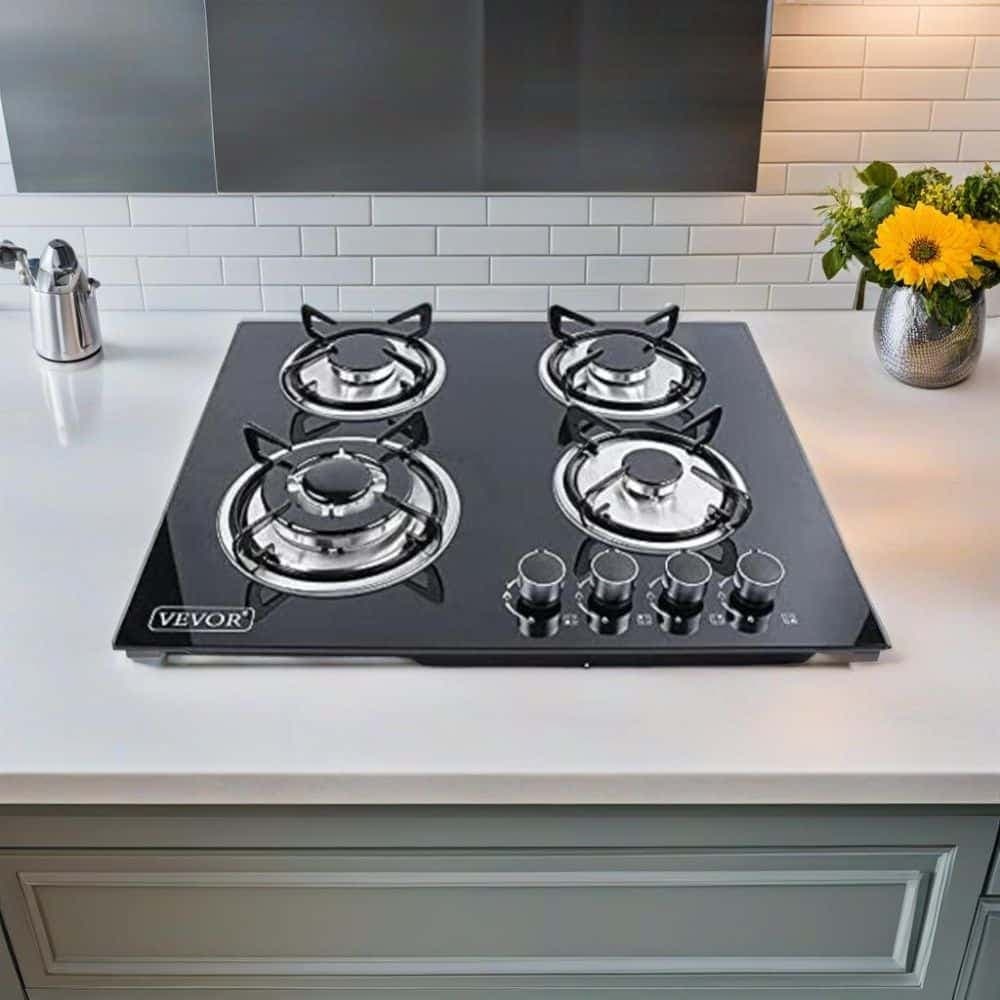 Anafe Quemador Cocina A Gas De 4 Hornallas Vidrio Templado