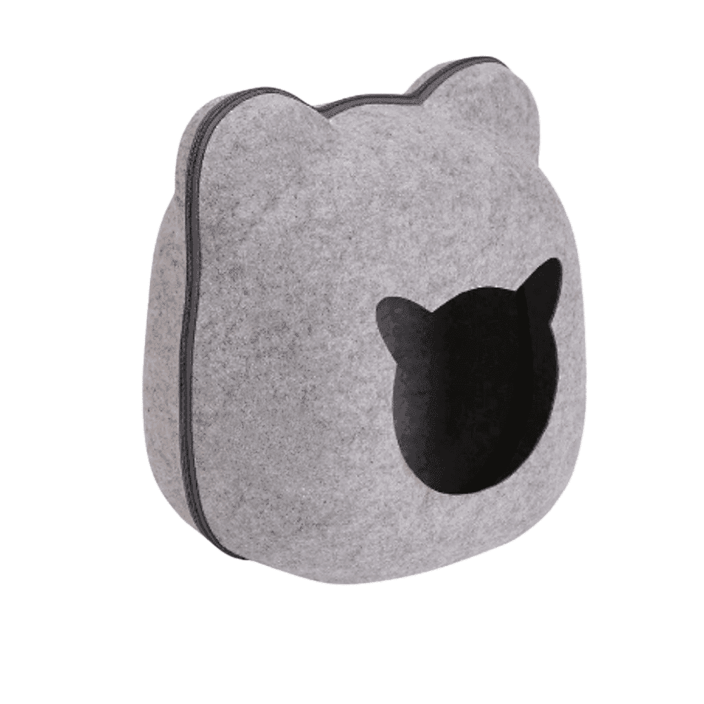Cama Cucha Casa Para Gato Fieltro Resistente Forma Osito