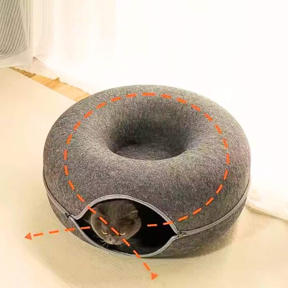 Cama Tunel Gatos Mascotas Cucha Casa Gatitos Lavable Dona
