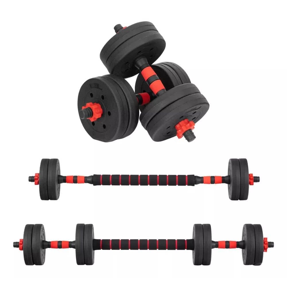 Mancuernas Ajustables Set de 30 Kg Total Fitnics 2en1 + Barra