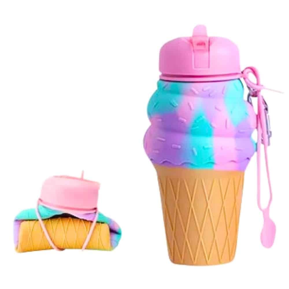 Botella De Agua De Silicona Llavero Plegable Helado