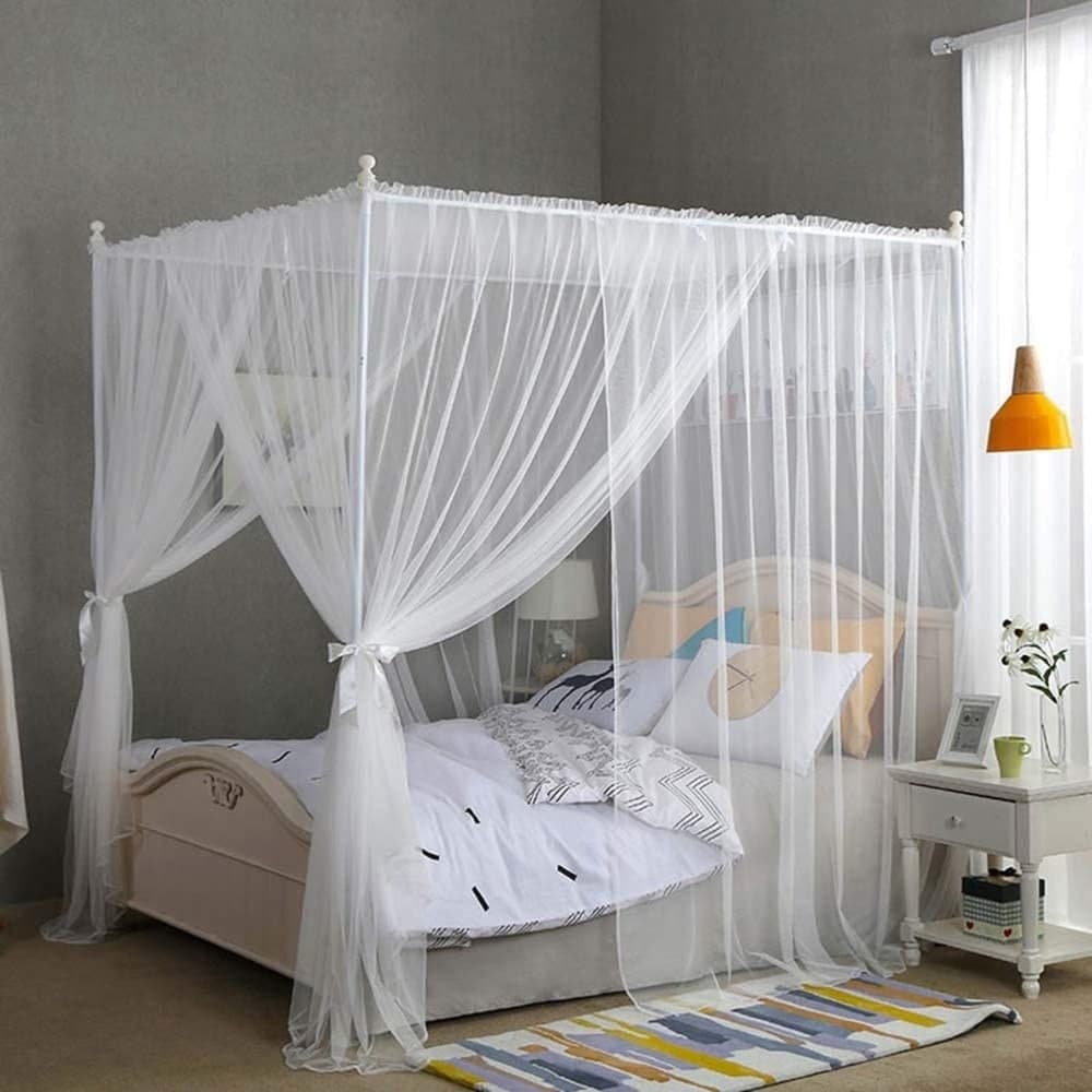 Mosquitero 2 Plazas Blanco Con Estructura Desmontable