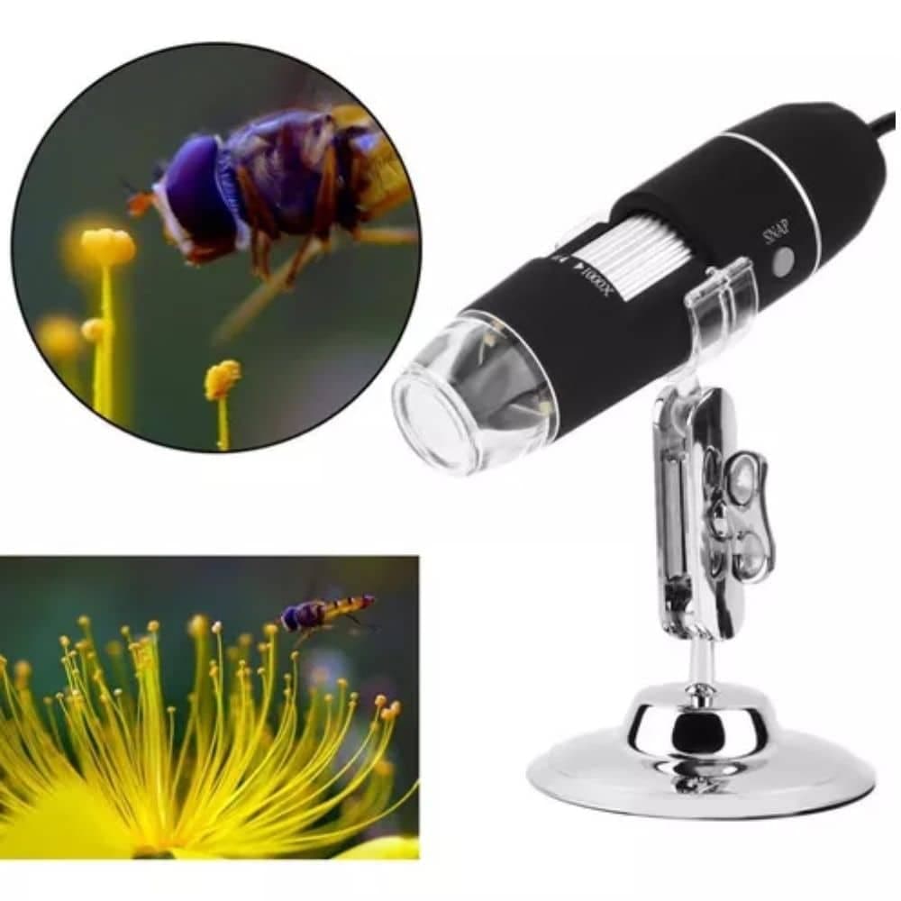 Microscopio digital USB con zoom 1000x, cámara profesional de 2.0 megapíxeles