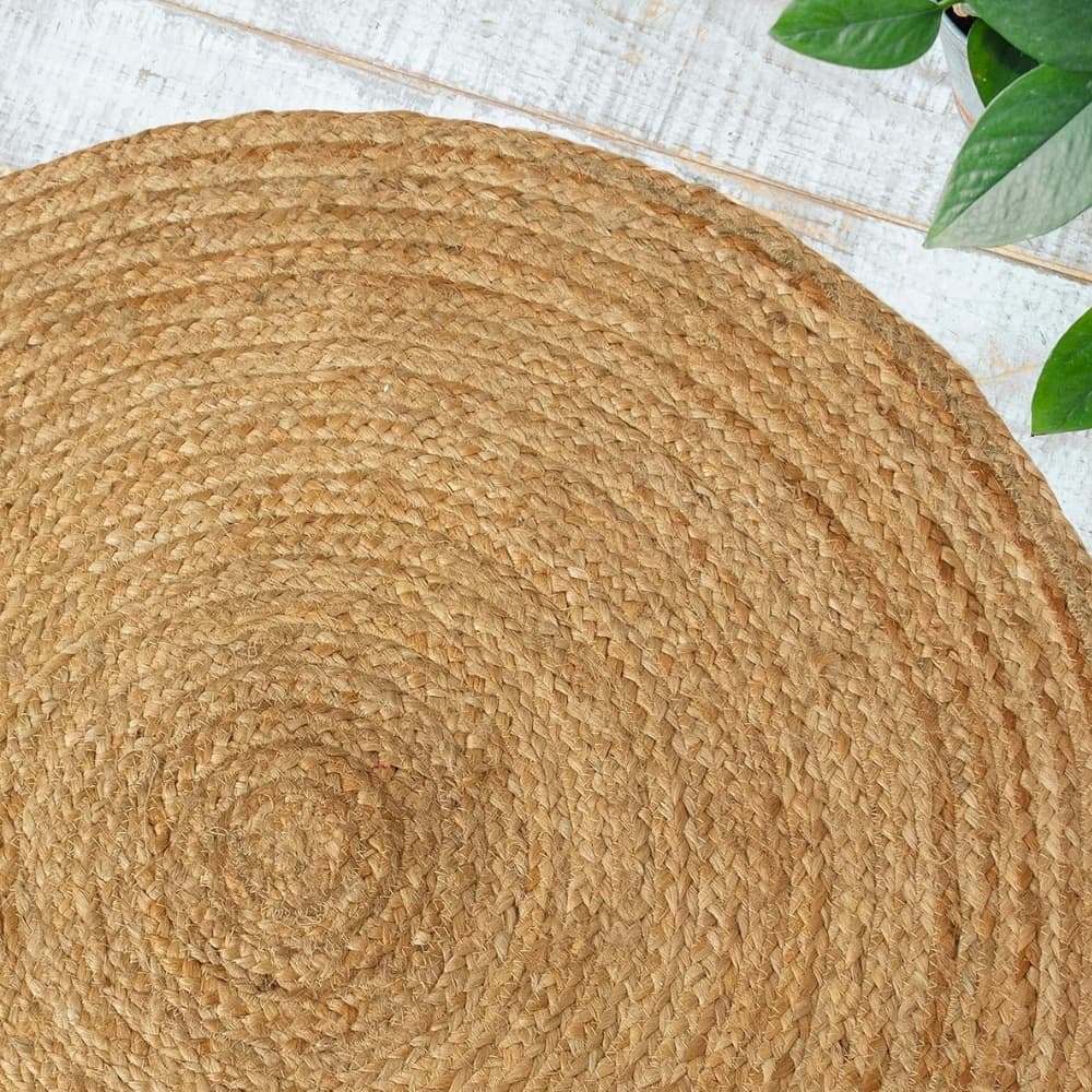Alfombra redonda yute seagrass tejido 100cm