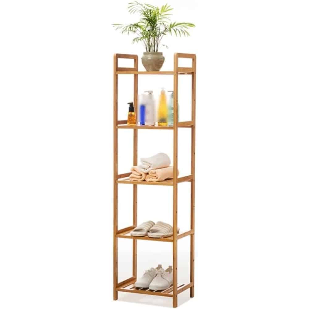 Mueble 5 Estantes De Bambu 140cm