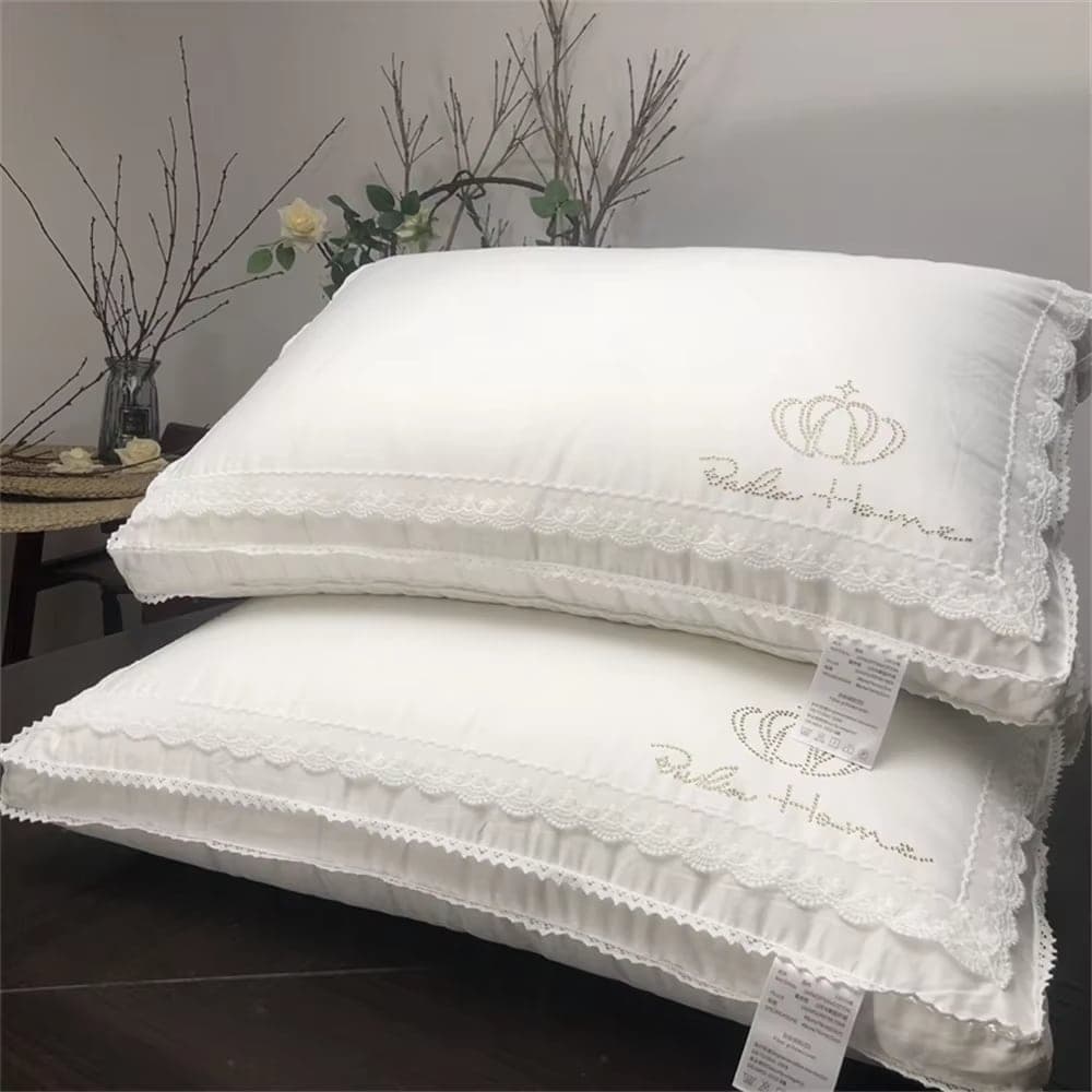 Almohada De Algodon Bordada Antirronquidos 70CM