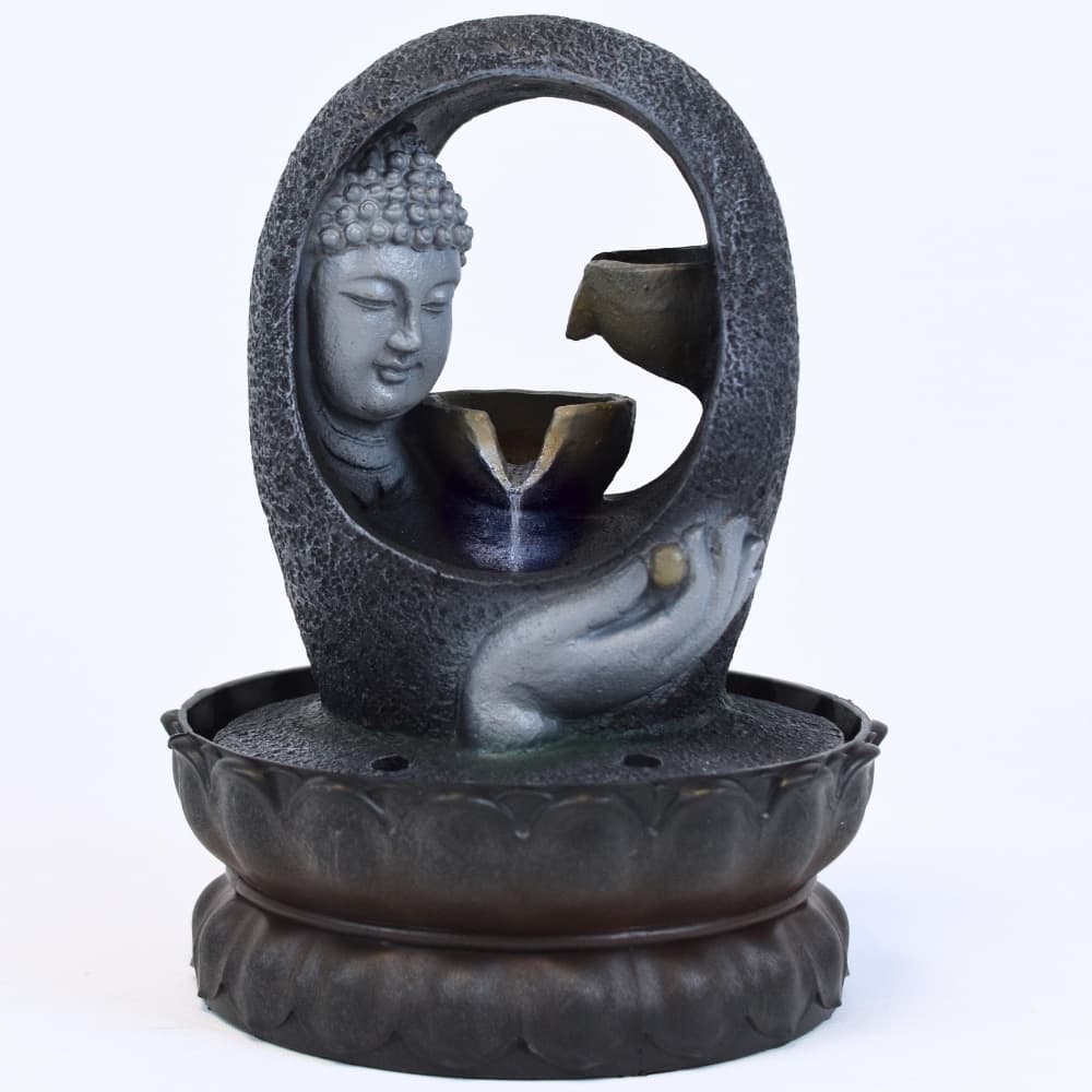 Fuente de Agua Buda Con Luz Meditación Zen