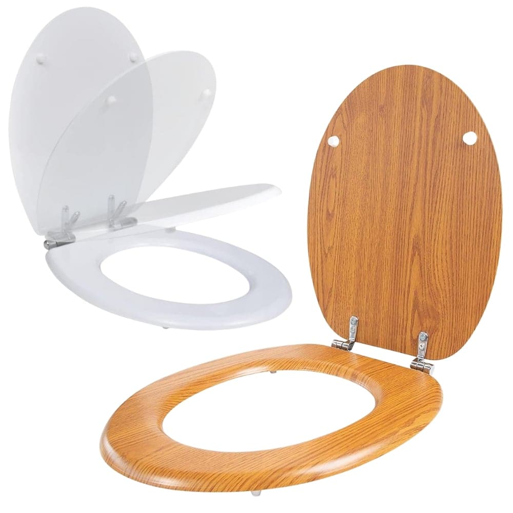 Tapa de Inodoro Water Redonda De Madera 18 Pulg