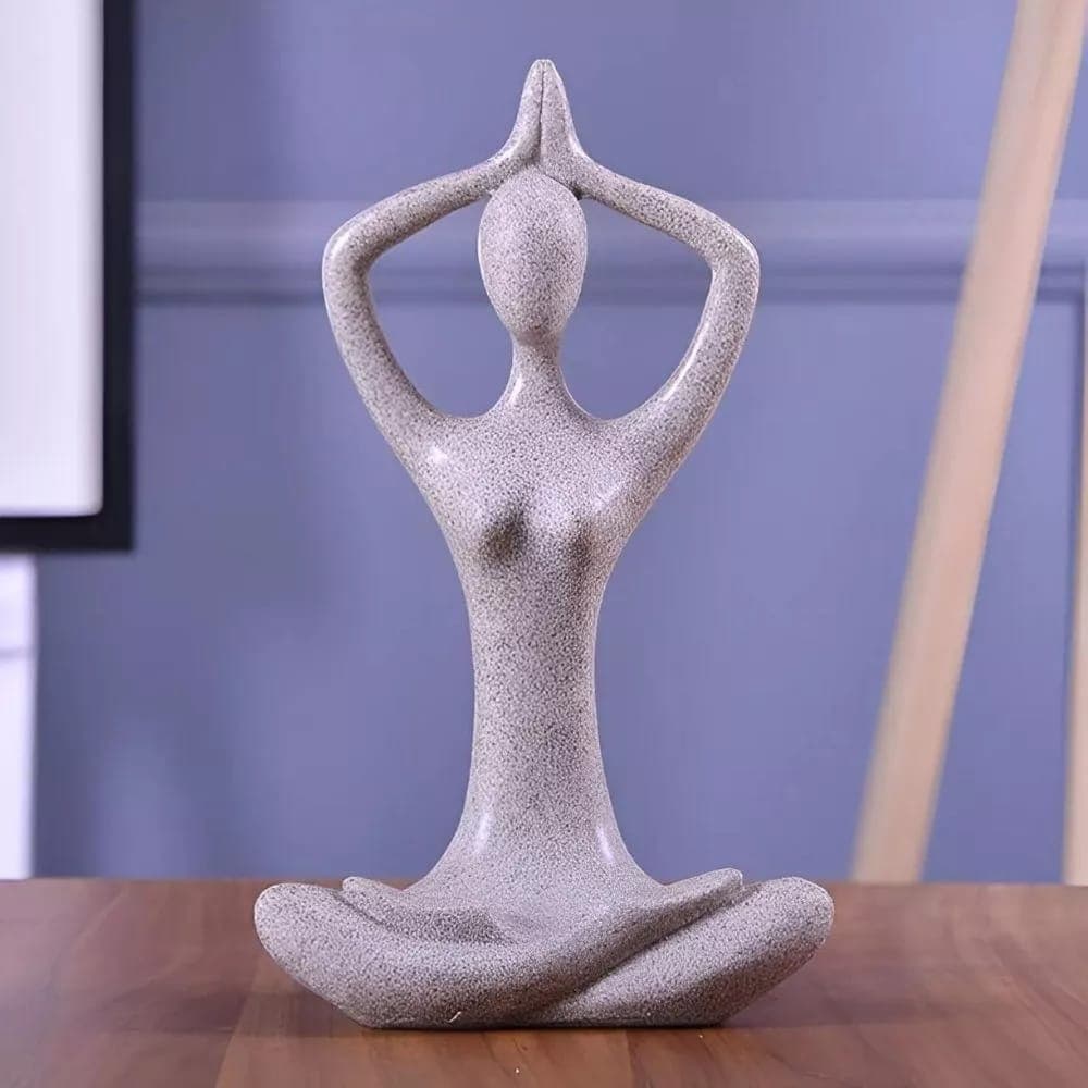 Estatua Escultura de Mujer Yoga Meditacion 36cm