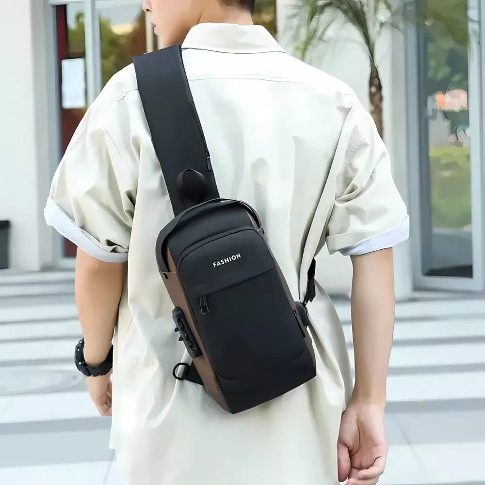 Bandolera Mochila Con Combinacion Antirrobo USB