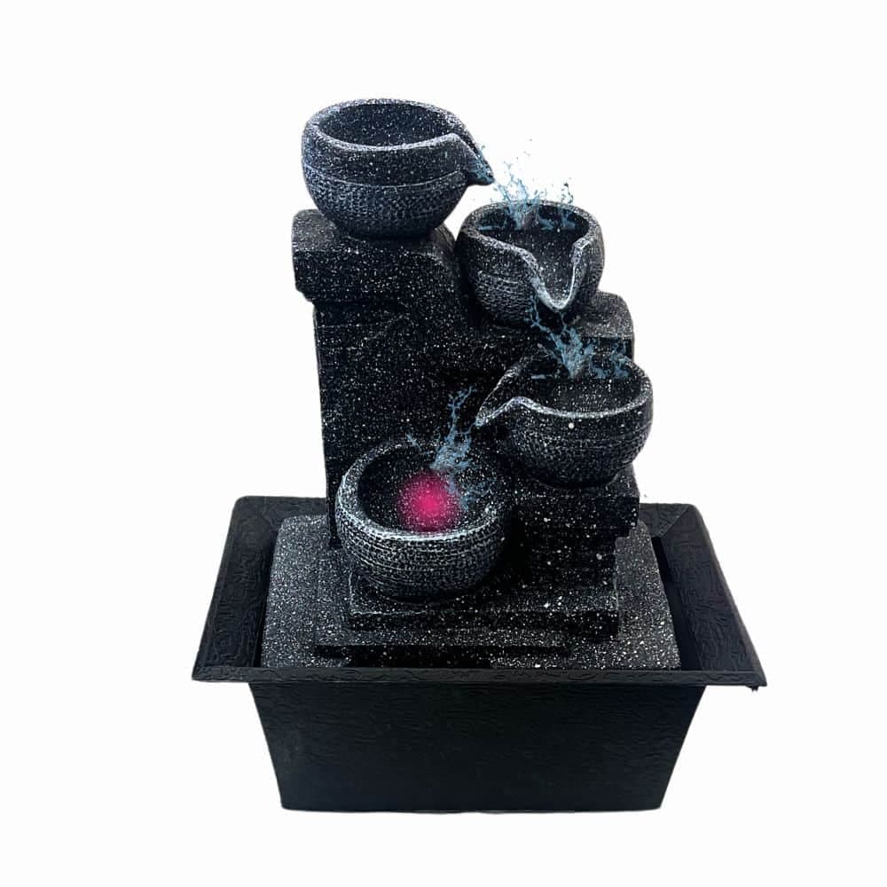 Fuente de Agua 4 Cestos de 22 Cm con Luz Led