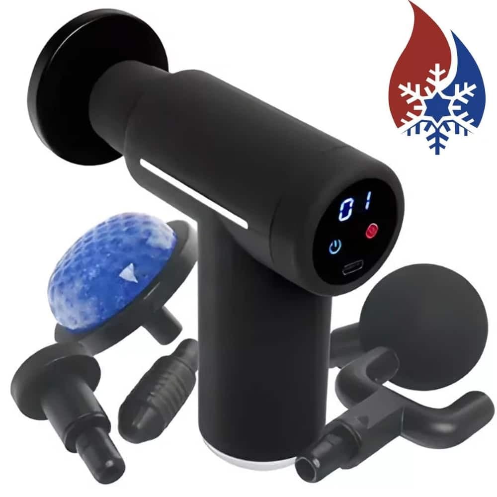 Pistola Masajeadora Fascia 6 Cabezales Frio/Calor