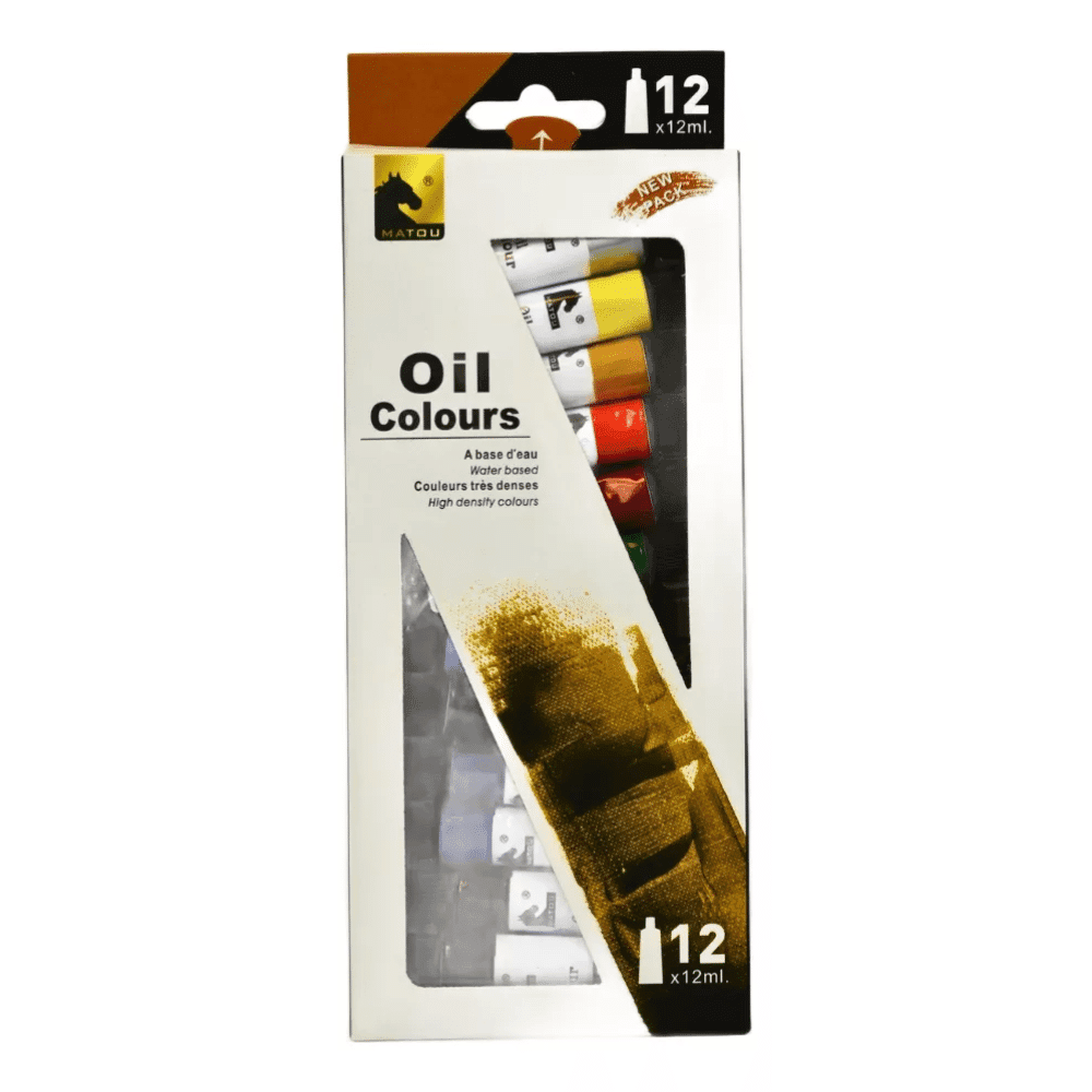 Set 12 Pinturas Al Oleo Colores Vibrantes Para Lienzo 12ml