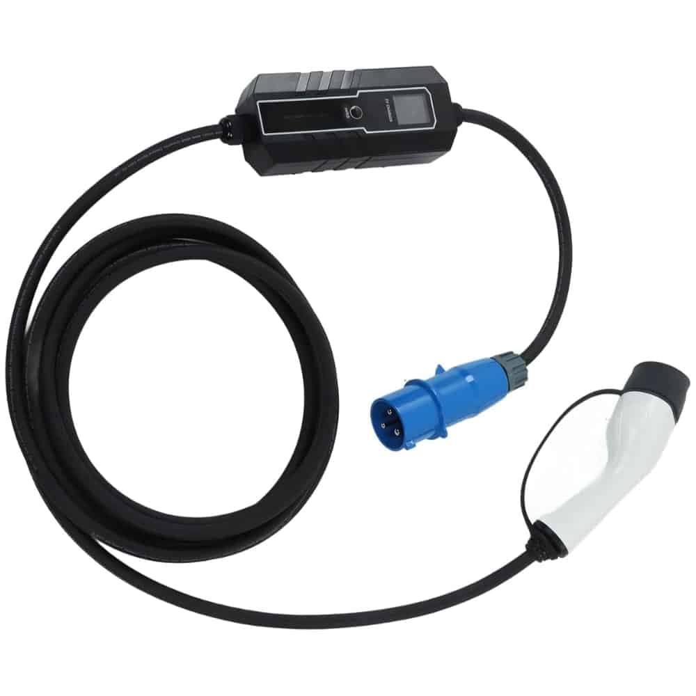 Cargador De Auto Electrico 255cm 7kw Con Cable Tipo 2 Portatil Para Vehiculos Electricos Y Hibridos