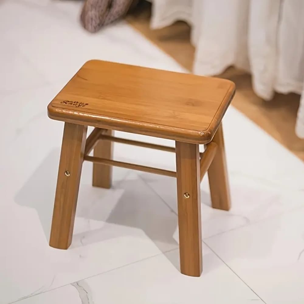 Banqueta Taburete De Bambu 32cm