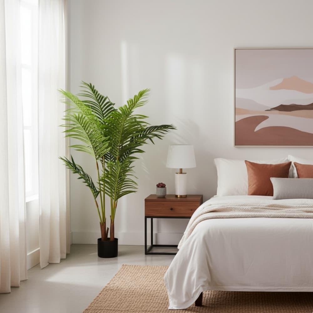 Planta Artificial Tropical Hiper Realista 120cm Verde Permanente para Decoracion Interior Colores Vibrantes