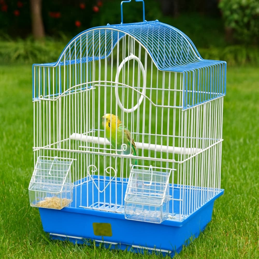 Jaula para Pajaros Metalica 30x22x38 cm con Bandeja Removible y Accesorios de Entretenimiento Incluye Comederos Puerta De Seguridad