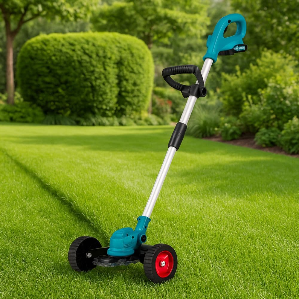 Bordeadora Inalámbrica Batería 21V Corta Desmaleza Accesorios Ruedas 2 Baterías Jardín