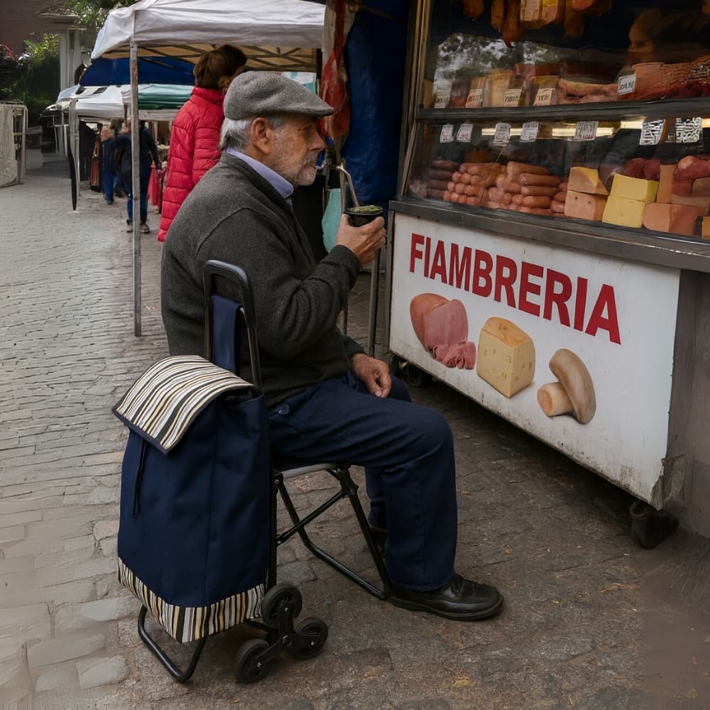 Carrito de Feria con Asiento Plegable 6 Ruedas para Escaleras Bolso Grande y Estructura de Hierro Liviana 93cm Apto para Personas Mayores Muy Comodo Asiento Resistente 80kg