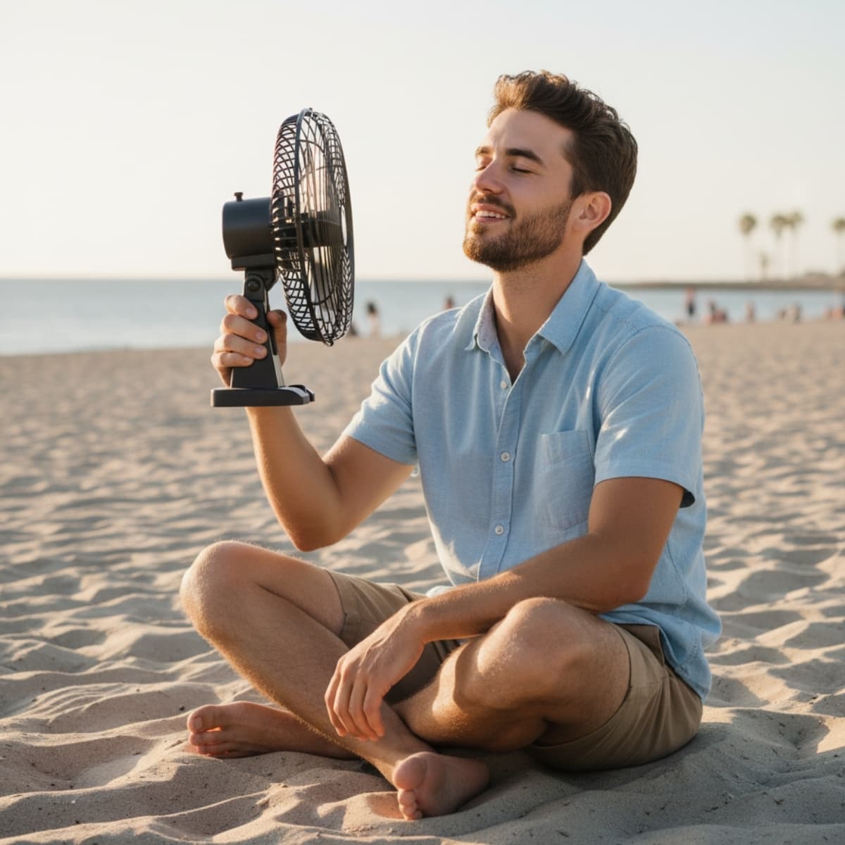 Ventilador A Batería Portátil Potente Con 2 Velocidades Bateria