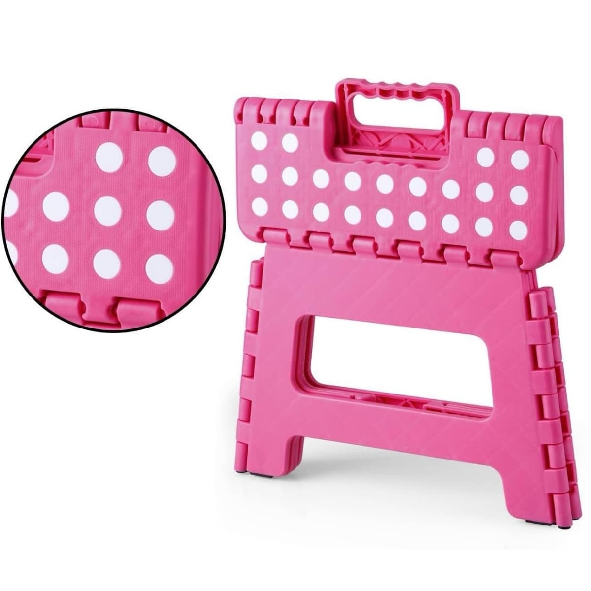 Banco Plegable Reforzado de Plastico 27cm de Alto Capacidad 350 kg Portatil y Antideslizante