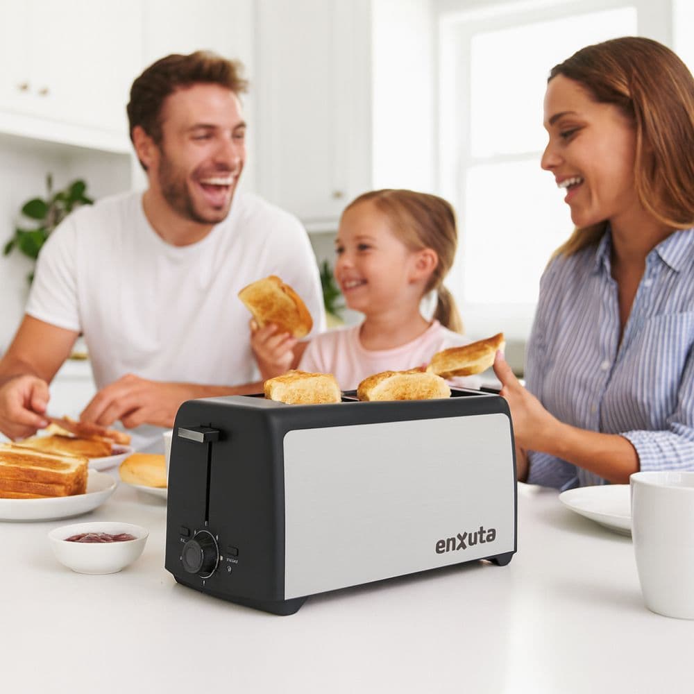 Tostadora Enxuta 1400w Para 4 Panes Con 7 Niveles De Tostado Funcion Descongelar Y Bandeja De Migas Sdaenxt7023