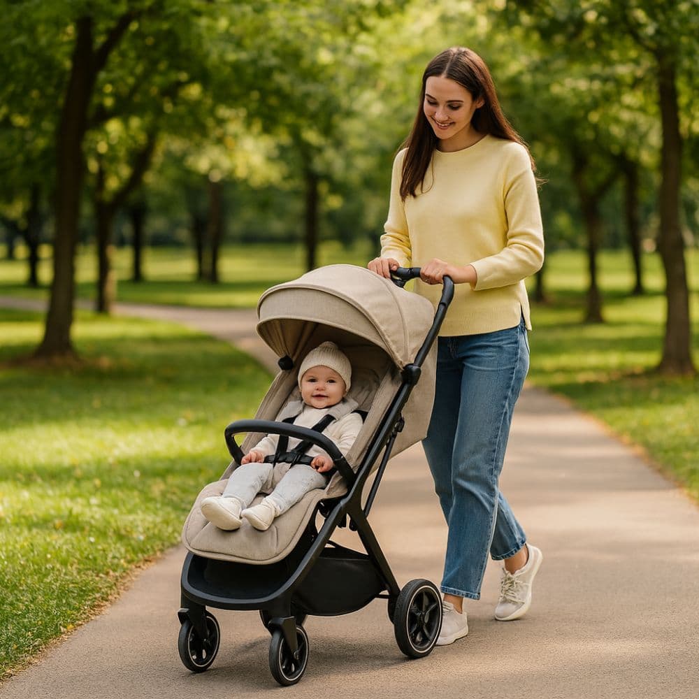 Cochecito Coche de Bebe Ultra Liviano y Compacto Aluminio Plegado 3 Segundos con Una Mano Apto para Viajes Valija Auto