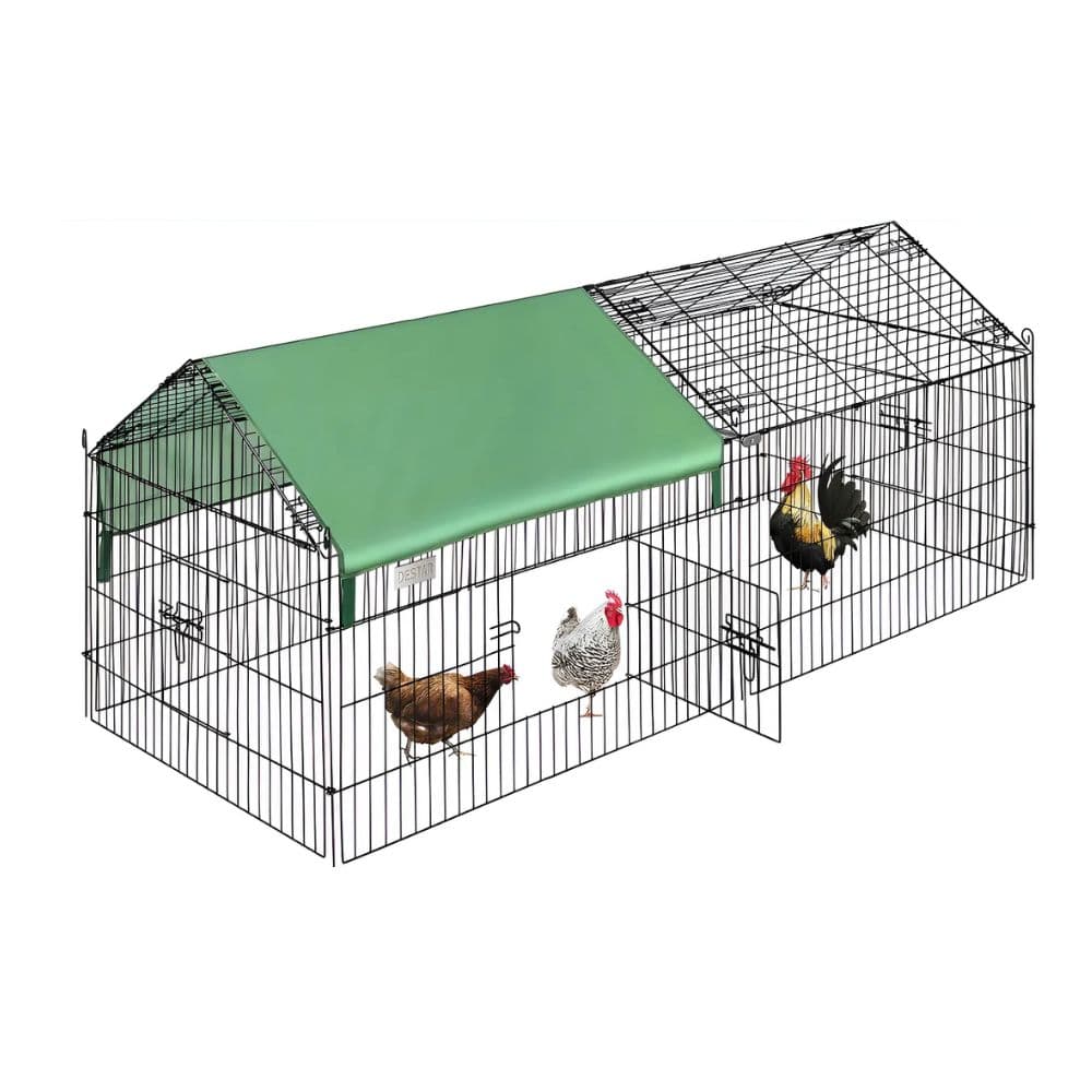 Jaula Gallinero Conejera De Metal Gallina Grande Para Mascotas 100x220cm