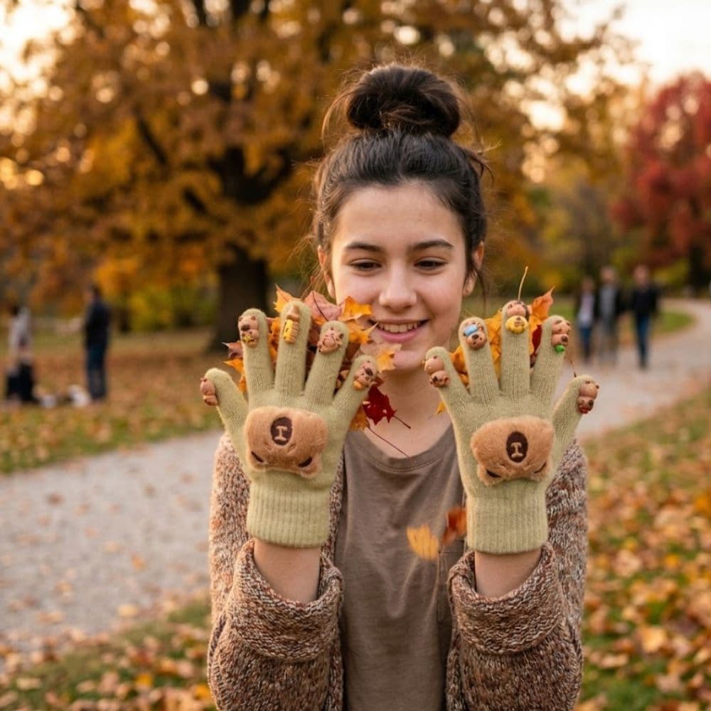 Guante Infantil Con Aplique Capy Para Invierno Perfecto Y Cómodo