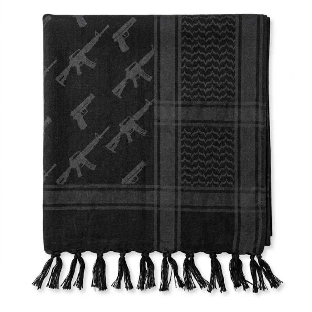Pañuelo shemagh algodón 110x110 bufanda táctica turbante multiuso unisex - Negro