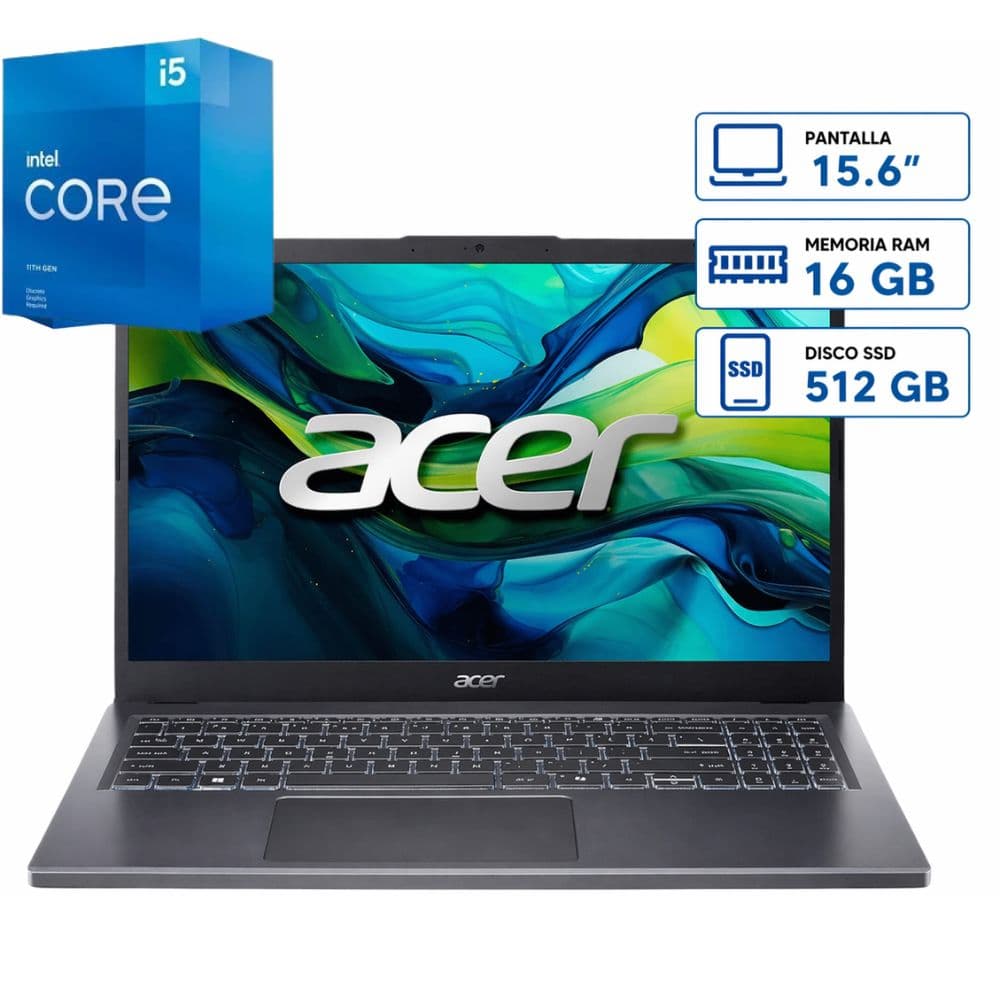 Notebook Aspire Lite Al16-51p-59uu Memoria Ram 16gb Disco SSD 512gb Windows11 Pantalla15,6