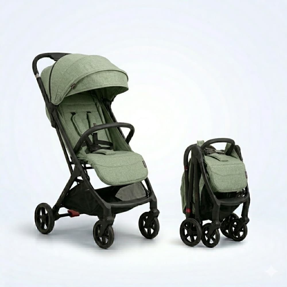 Cochecito Bebé Plegable Ultraliviano Aluminio Compacto Color Verde Cierre En 3 Segundos Con Una Mano Apto Desde Recién Nacido Hasta 22 Kg Ideal Para Viajes Y Uso Diario