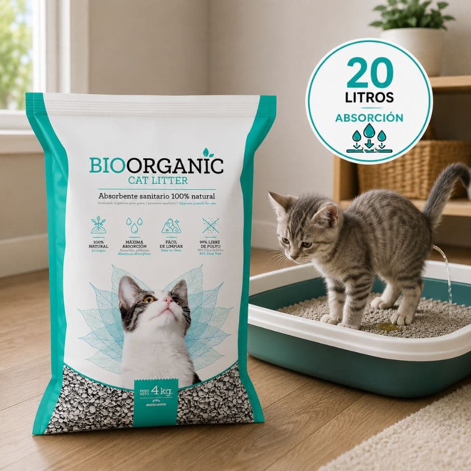Arena Para Gatos Organicat Sanitario 5kg ( 5 bolsas de 1kg )