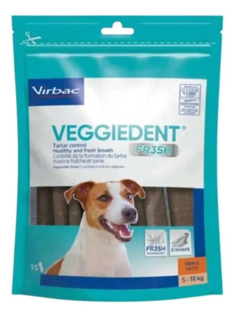 Virbac Veggiedent Fresh Small 15 Unidades Para Higiene Dental Canina Avanzada Y Saludable Anti Sarro