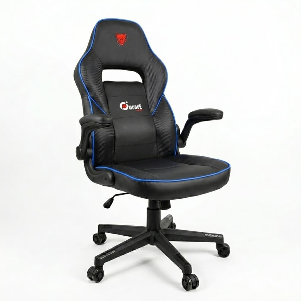 Silla Gamer Reforzada Hasta 250Kg Reclinable Ergonómica Ecocuero Con Apoyabrazos Rebatible Color Azul