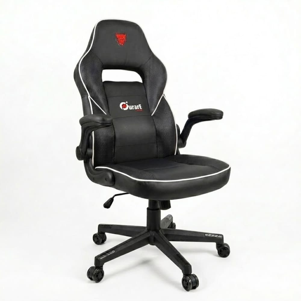 Silla Gamer Reforzada Hasta 250Kg Reclinable Ergonómica Ecocuero Con Apoyabrazos Rebatible Color Blanco