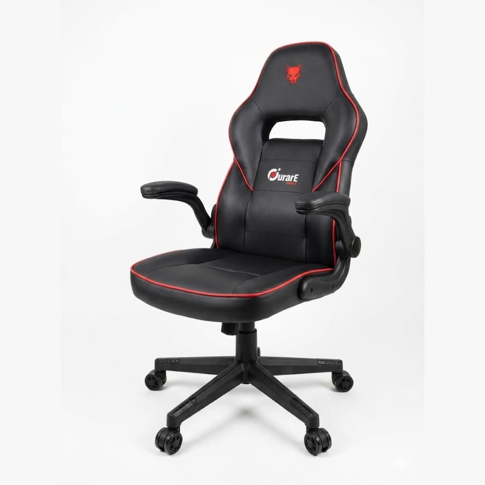 Silla Gamer Reforzada Hasta 250Kg Reclinable Ergonómica Ecocuero Con Apoyabrazos Rebatible Color Rojo