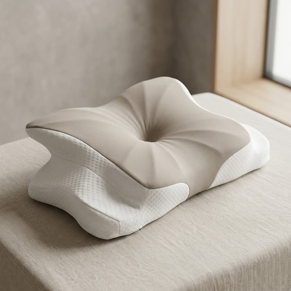 Almohada Cervical Memory Foam En Forma De H Ergonómica Para Dormir Boca Abajo Y De Costado 52cm