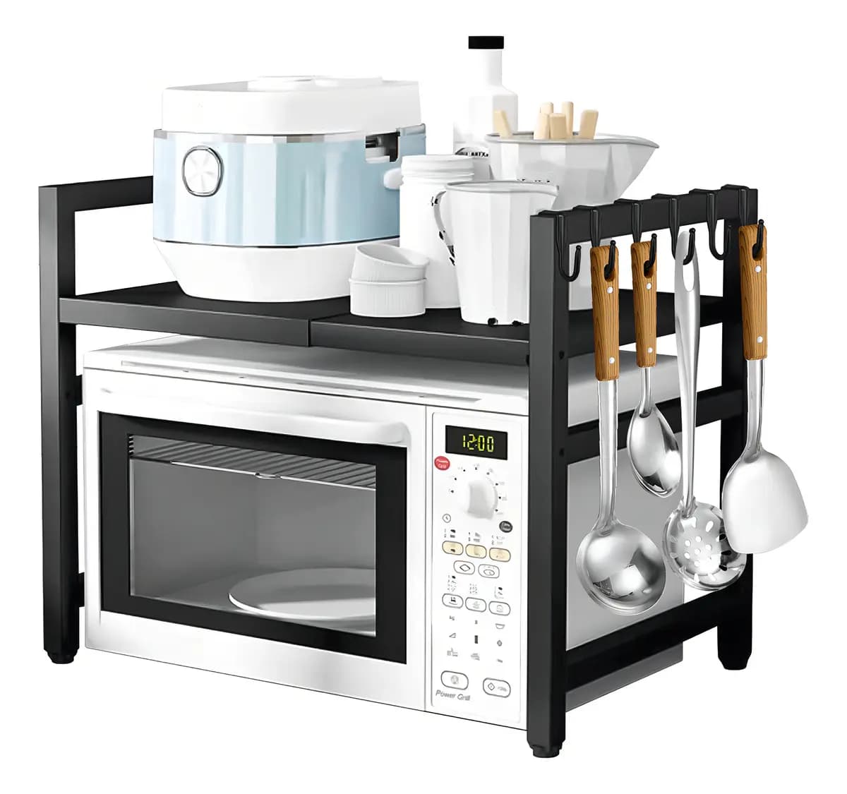 Soporte Organizador Para Microondas 2 Niveles Ancho Extensible