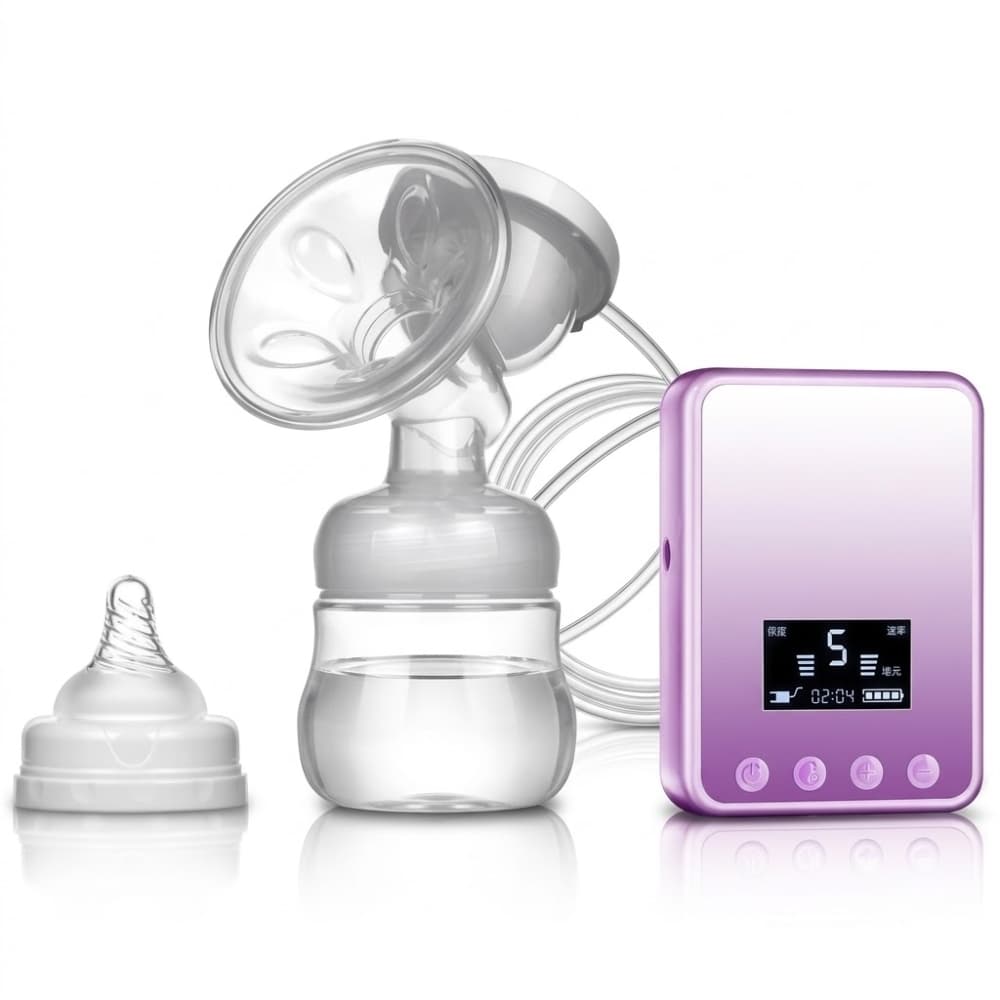 Extractor De Leche Materna Electrico Inalambrico 9 Niveles USB Con Display LED Violeta
