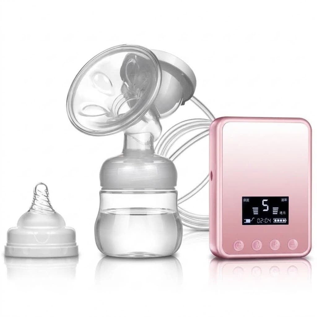 Extractor De Leche Materna Electrico Inalambrico 9 Niveles USB Con Display LED Rosado