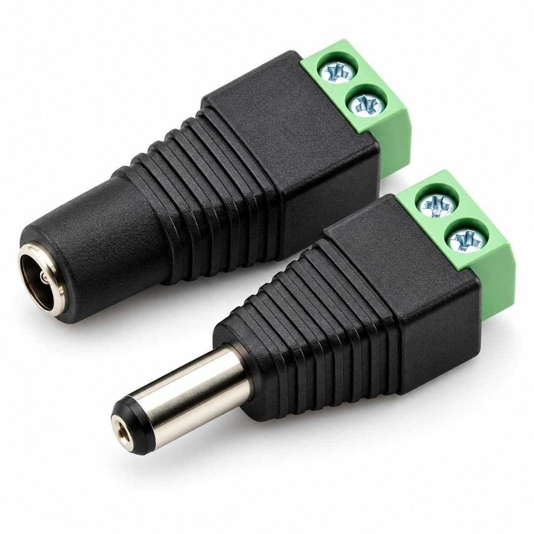 Par Conectores Macho Y Hembra Camaras Cctv 12v 2.1mm