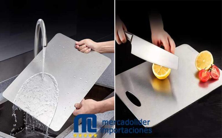 Tabla Cortar Picar Chef Pro Acero Inoxidable Ultrafina 46x34 - Mercado