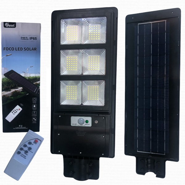 Kit Foco LED De Exterior + Panel Solar + Soporte + Control R