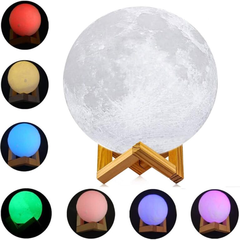 Lampara Luna 3d Táctil Veladora 7 colores