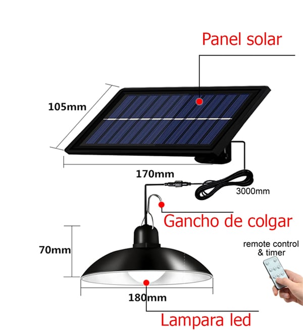 Foco Lampara Exterior Solar Led Con Control Calida - Mercado Lider