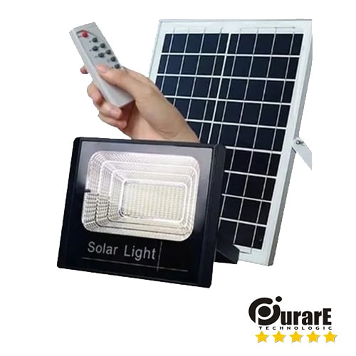 Foco LED solar 25W con placa solar - luz Calida