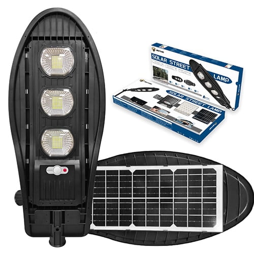 Foco Solar Led 300w Exterior C/sensor Y Control+ Brazo Metal